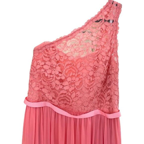 David's Bridal One Shoulder Maxi Dress -Evening Wear - Parfait Pink - Size 14 - Picture 2 of 9